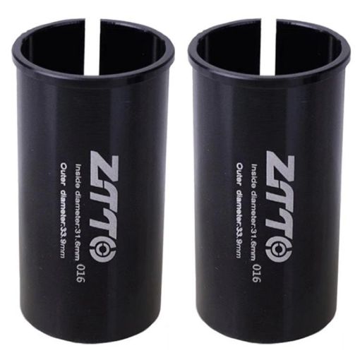 ZTTO Bicycle Seat Post Conversion Sleeve 31.6-33.9mm Black 2pcs - 1