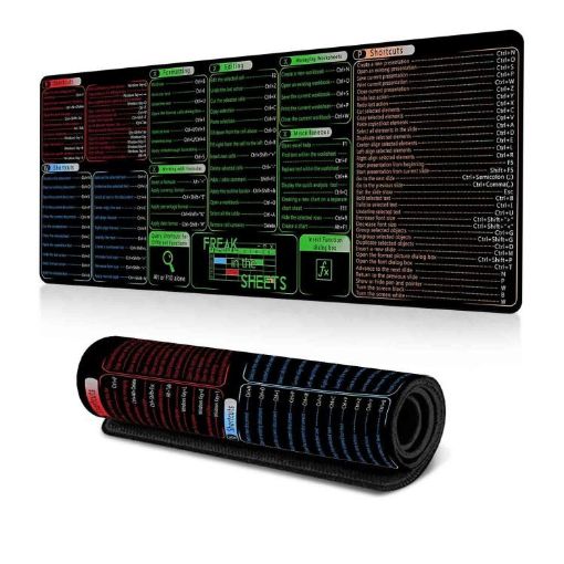 Non-Slip Keyboard Shortcut Desk Mat Mouse Pad, 300x700x3mm, No.7 - 1
