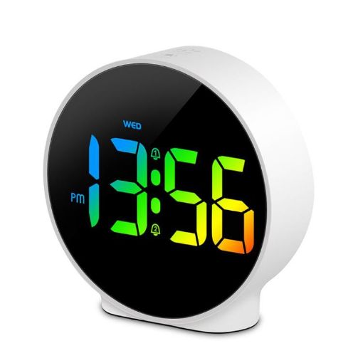 EDUP EH-8816 White Digital Clock Night Light & Alarm, Dual Power - 1