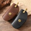 Vintage Pebbled Leather Key Holder - Genuine Leather Keychain - 2