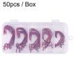 HENGJIA FH013 Red Cranked Stripers Fishing Hook Set 50pcs/Box - 1