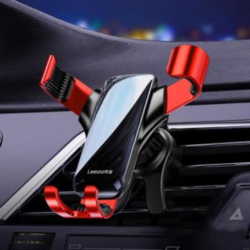Leeioo Red Gravity Linkage Car Phone Holder Clip-on Air Outlet - 1
