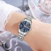 SKMEI Men's Quartz Watch, Diamond Case, Silver Gold Strap, Waterproof - 3