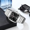 SKMEI 9361 Steel Strap Silver Gold Square Quartz Watch - 2