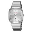 SKMEI 9361 Silver Steel Strap Textured Dial Square Quartz Watch - 1