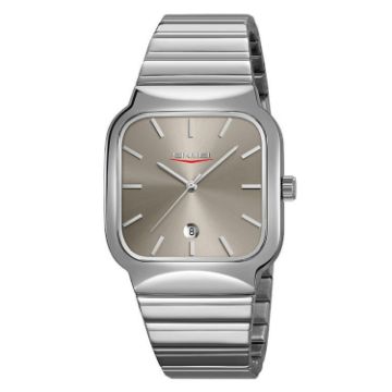 SKMEI 9361 Silver Case Gray Dial Square Quartz Watch - 1