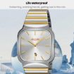 SKMEI 9361 Silver Case Gray Dial Square Quartz Watch - 6