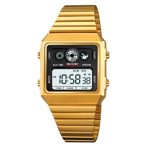 SKMEI 2450 Men's Gold Waterproof Multifunctional Square Watch - 1