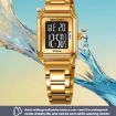 SKMEI 2493 Women's Electronic Watch, Gold Case with Black Strap - 4