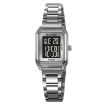 SKMEI 2493 Women's Silver Case Black Electronic Square Watch - 1