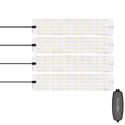 LED Plant Growth Light, 12V Sunlight-Like, Four Head, US Plug - 1