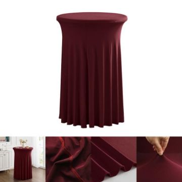 Premium Business Cocktail Bar Stretch Table Cover, 80x110cm Red - 1