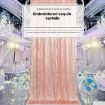 Gold Embroidered Sequin Curtains for Wedding Banquet Decor 60x240cm - 5