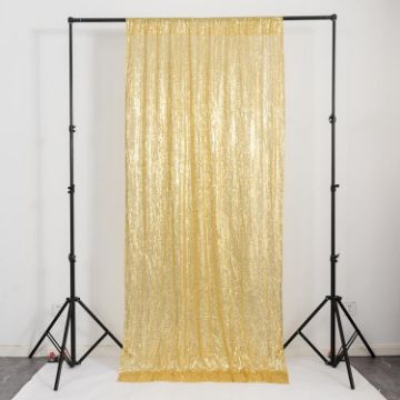 Gold Sequin Embroidered Curtains - 60x300cm Party & Wedding Decor - 1