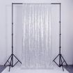 Silver 240x240cm Sequin Embroidered Curtains for Weddings & Events - 1