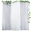 Silver Sequin Embroidered Curtains for Weddings & Parties - 300x300cm - 2