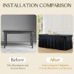Black Spandex Table Skirt for 122x60x76cm Rectangle Tables - 4