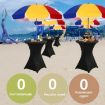 Black Stretch Polyester Cocktail Bar Table Cover 70x110cm - 4