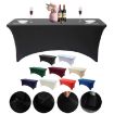 Rectangular Elastic Table Cover for Hotel & Wedding (Champagne) - 2