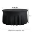 White 4FT Elastic Polyester Tablecloth Cover for Wedding & Party - 2
