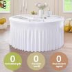 White 4FT Elastic Polyester Tablecloth Cover for Wedding & Party - 3