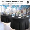 White 5FT Round Polyester Elastic Tablecloth Cover Skirt - 5