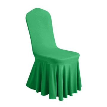 Green Spandex Stretch Chair Cover for Weddings and Hotel Decor - 1
