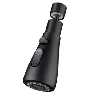 Universal Swivel Faucet Extender & Splash Guard (Black) - 1