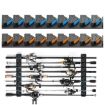 LEO 28318 Wall Mounted 9-Hole Fishing Rod Rack (Blue) - 3