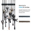 LEO 28318 Wall Mounted 9-Hole Fishing Rod Rack (Blue) - 4