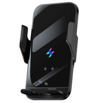 Wireless Car Charger with Infrared Auto Opening & Closing (Black) - 1