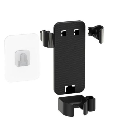 Black Wall-Mounted Curling Iron Holder with Cord Wrap - 1
