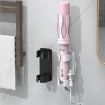 Black Wall-Mounted Curling Iron Holder with Cord Wrap - 2