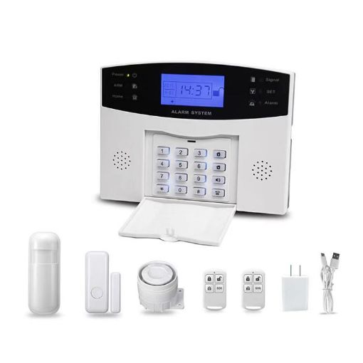 WiFi + GSM Smart Alarm Kit with Display, PIR Sensor & Door Contact - 1