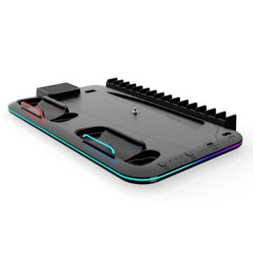 PS5 Slim/Pro Cooling Stand, Controller Charger & Game Storage (Black) - 1