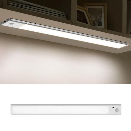 Rechargeable 80cm Motion Sensor Light Bar with Remote - Silver - 1