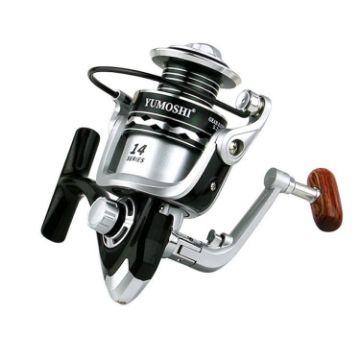 YUMOSHI OE6000 Metal Spool Fishing Reel 5.2:1, Foldable & Wooden Grip - 1