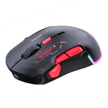 MKESPN W12 5-Channel Ambidextrous Gaming Mouse 10000 DPI RGB (Red) - 1