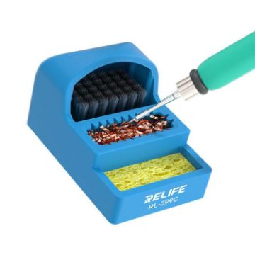 RELIFE RL-599C 3 In 1 Soldering Iron Cleaner with Sponge & Steel Wire - 1