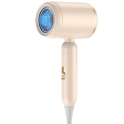 High-Speed 800-1200W Hair Dryer with Blue Light Care, UK Plug, Khaki - 1