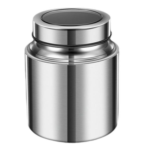1500ml Stainless Steel Sealed Canister with Transparent Leak-Proof Lid - 1
