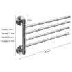 Stainless Steel Rotating Bathroom Towel Rack, Brushed Two Poles - 2