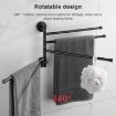 Stainless Steel Rotating Bathroom Towel Rack, Brushed Two Poles - 3