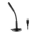 Black USB Condenser Microphone with Cable for PC and Laptop - 1