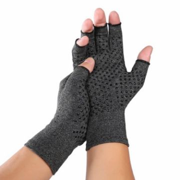 Hemp Gray Arthritis Relief Half Finger Sports Gloves, Size: S - 1