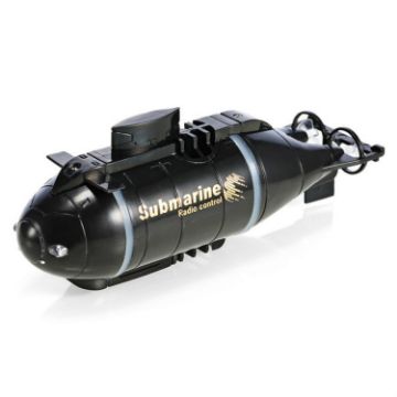 Rechargeable Mini Remote Submarine, 6-Channel, Black - 1