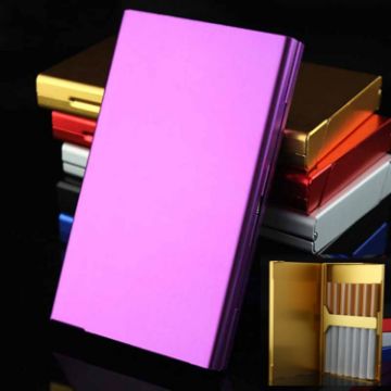 Creative Ultra-thin Metal Cigarette Case for Ladies (Purple) - 1