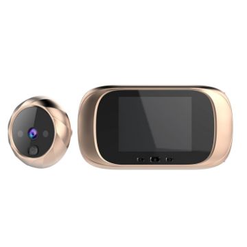 DD1 Smart Cat Eye Camera Doorbell with LCD & Night Vision (Gold) - 1