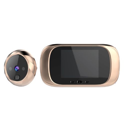 DD1 Smart Cat Eye Camera Doorbell with LCD & Night Vision (Gold) - 1