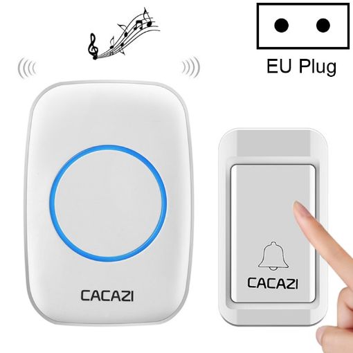 CACAZI A10G Self-Powered Wireless Cordless Bell - EU Plug (White) - 1